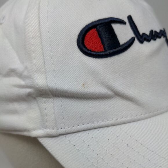 Champion Men's Slideback Hat White Size OSFM Embroidered Big Logo Cotton - Picture 5 of 11